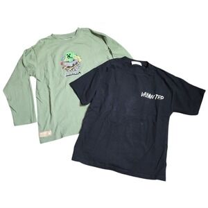 Zara Graphic Tee Bundle Kids Size 8-9 Green Black Minecraft Gamer Urban Trip